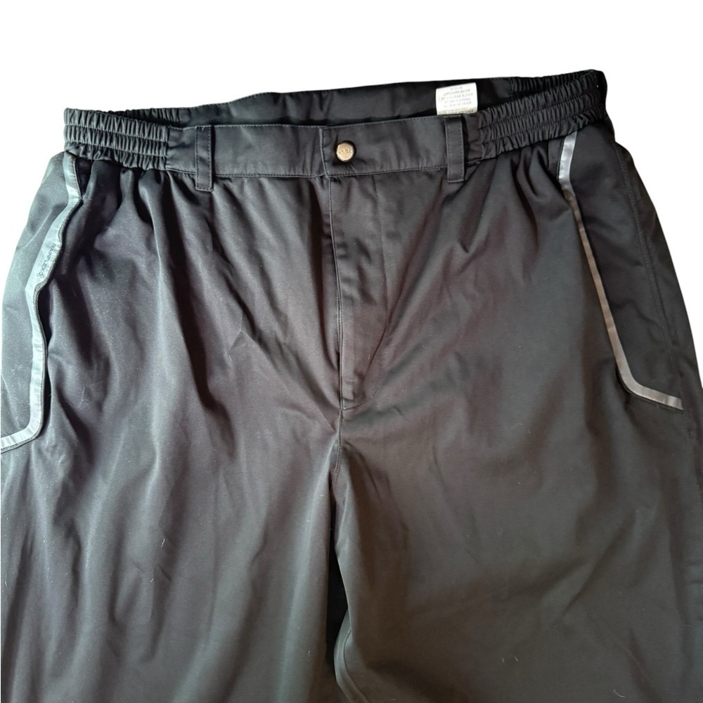 Men's Black Athletic Golf Rain Pants with Reflective Trim - Picture 3 of 5